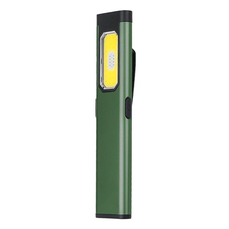New portable COB LED flashlight with magnet at the tail, USB charging, and clip-on design; outdoor work light.